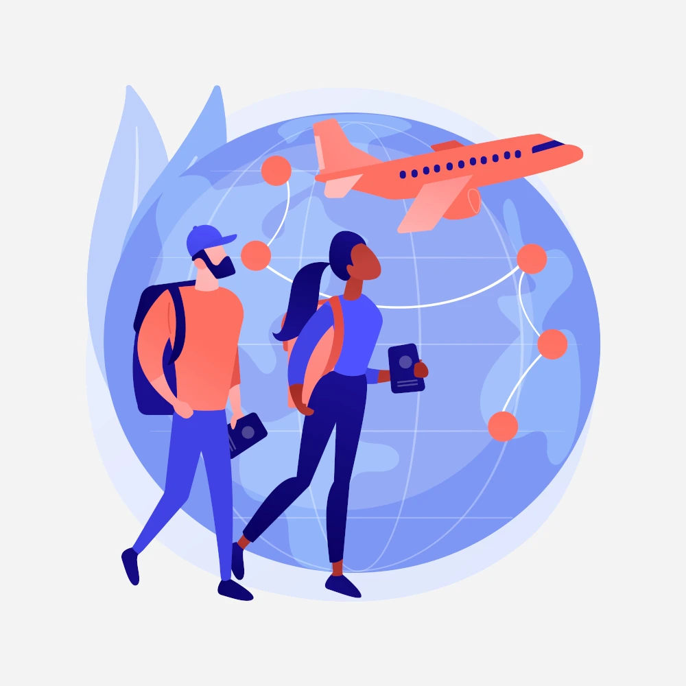 Menschen, die eine Weltreise planen